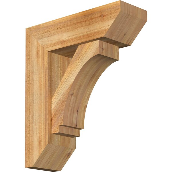 Ekena Millwork Imperial Slat Rough Sawn Bracket w/ Offset Brace, Western Red Cedar, 8"W x 24"D x 28"H BKT0806X24X28IMP06RWR - main